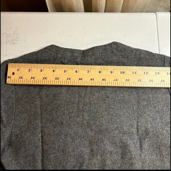 Anthropologie Elevenses Grey Wool Bolero Short Pleated Capelet Jacket Sz 2 - Picture 10 of 11